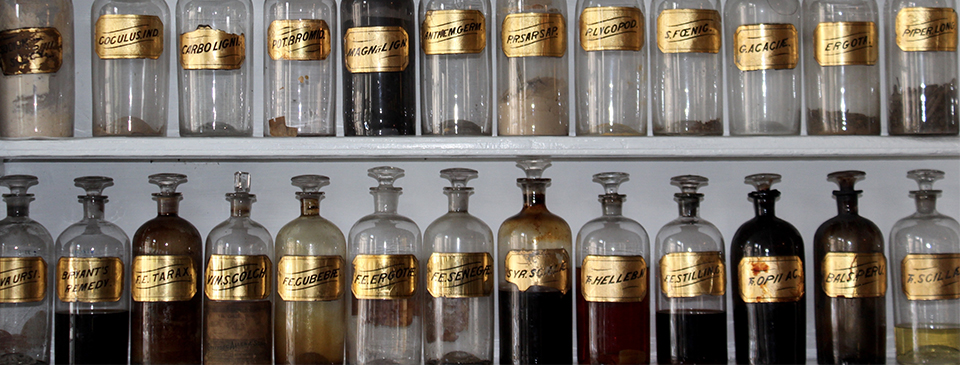 Medicine Bottles on a shelf